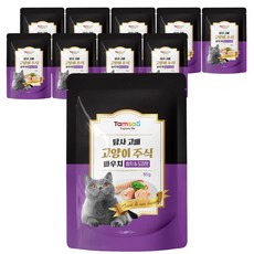 탐사 고양이 고메 주식 파우치, 참치+도미, 85g, 10개