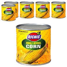 리치스 홀 커넬 스위트 콘 통조림, 2.125kg, 6개