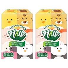 Hello 自然紙漿迷你美容衛生紙, 250張, 12盒