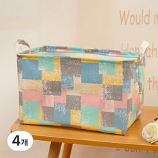 All High布質方形衣物書本化妝品收納籃, 28心疼盒子, 4個