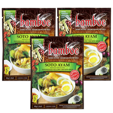 bamboe Bumbu Soto Ayam 爪哇雞湯料理包 印尼風味, 40g, 3包