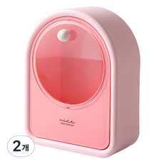 드기상점 벽걸이 화장솜 화장품 보관함, 2개, 핑크
