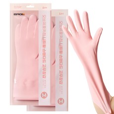 BRICKGLO 不易撕裂的丁腈橡膠手套, 2套, 中(M), 嬰兒粉