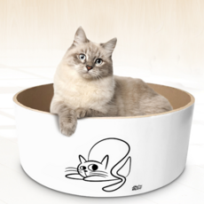 힐링타임 고양이 갈가리 원형 스크래쳐, 화이트, 1개