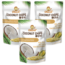 Crispconut 猴子 椰子脆片 榴槤味, 40g, 3包