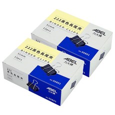 ABEL 力大牌 黑色長尾夾, 51mm, 12支, 2盒