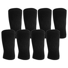 GIAT 吉亞特 石墨烯遠紅外線溫灸感護膝套, 360度環繞防護 超薄堅硬奈米原料 透氣散熱 高效抑菌 緊密超彈性 台灣製, 20~55cm, 4組