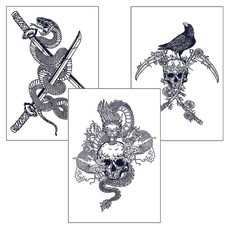 Sellerbible 紋身貼紙 3件組, 動物, 1組