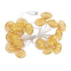 The 깔끔 LED燈串 燈飾 鐵藝 浪漫花園 暖光 3m 20燈, USB版, 1個