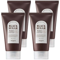 스킨푸드 블랙슈가 퍼펙트 스크럽 폼, 180g, 4개