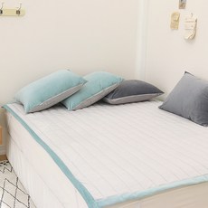 슈에뜨룸 트윈소프트 극세사 누빔패드, 민트 + 그레이