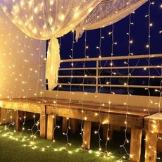 VISANG LED線感性窗簾燈串 300燈, 晝光色