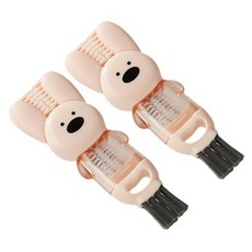 保溫杯蓋口清潔刷 三合一縫隙刷, 粉紅色, 2個