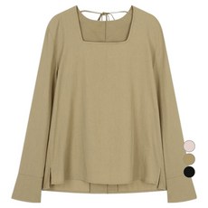 LIST 女款後綁帶方領上衣 TWWBLO70030