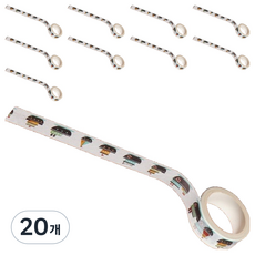 Home & The 手帳裝飾彩色纖細和紙膠帶 1.5cm x 5m, 20個, 船