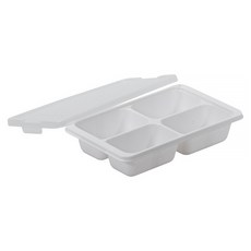 PEARL LIFE 珍珠金屬 冷凍食物盒 4格, 白色, 130ml, 1個