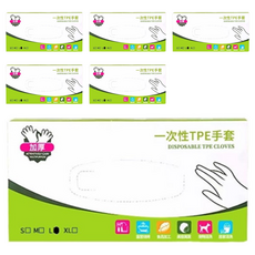 ROYALLIN 蘿林嚴選 一次性拋棄式手套 TPE塑膠 100個, L號, 6盒