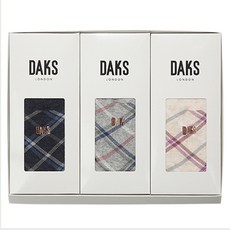 닥스 여성용 숙녀 컬러배색체크 3족양말 선물세트 + 쇼핑백