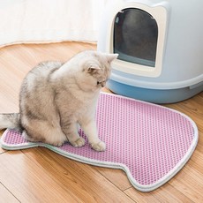 부투펫 와플뽕 사막화방지 고양이 벌집 모래 매트, 핑크, 1개