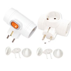 五星精密T型開關延長線 2入+安全蓋 6入 PO2125組, 1組