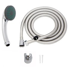 수도엔꼭지 기본 샤워기 호스 1.5m + 헤드 세트, 1개, 혼합색상