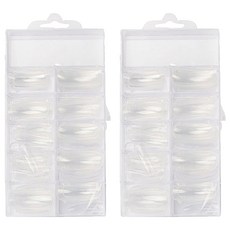 美甲延長雙頭甲片 100p, 單一顏色, 2個