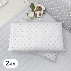 베드앤데코 더위타파 크로스 냉감 메모리폼베개 + 베개커버 세트, 화이트, 2세트