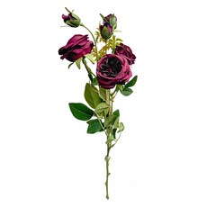 FLORAL M 英式溫莎城堡花園薔薇仿真花花材, 勃根地紅, 1個