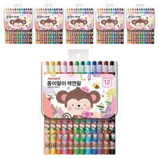 monizoo 伸縮式彩色鉛筆 粉色, 6個, 12色