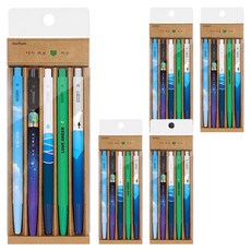 munhwA Campus I Love Earth 黑色原子筆 5支組 0.5mm, 混合色, 5套