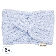 About Bath 馬卡龍色系洗臉髮帶 頭帶, 天藍色, 6個