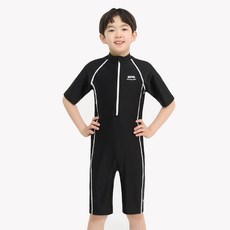 zetessport 男童短袖五分連身泳衣 1563