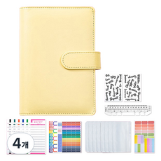 MaDaKkuMi 現金挑戰 A6 活頁本內頁裝訂本套組 6孔, 黃色, 4個