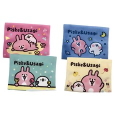 雅迪 卡娜赫拉的小動物絨毛隨身面紙套4件組 4色各1 13X寬9.5高1cm, 多色