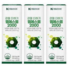 엔탑라이프 관절 더하기 엠에스엠 2000, 120정, 3개