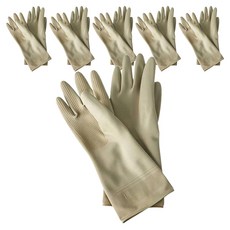 Modern House 現代寬版雙手通用橡膠手套組, 大(L), 淺灰色, 6套