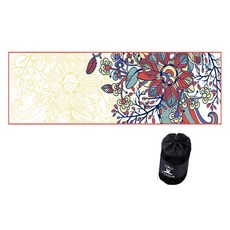 Savina 防滑圖案瑜珈墊巾, 紅蓮花, 1個