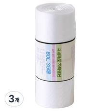뜯어쓰는 배접형 다용도 분리수거 재활용 롤백 비닐 실속 쓰레기봉투 35p, 3개, 80L