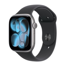 Apple 2025 애플워치 11, 스페이스 그레이, 46mm, GPS+Cellular, 알루미늄,스페이스 그레이/블랙 스포츠 밴드, S/M