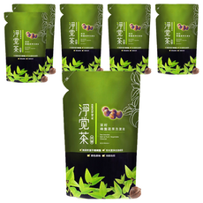 TEAPOWER 茶寶 淨覺茶 茶籽蔬果碗盤洗潔液 補充包, 去油汙除異味, 無茶籽渣不傷碗盤, 700ml, 6包