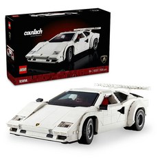 樂高 LEGO 10337 藍寶堅尼Countach 5000 Quattrovalvole積木模型，重現經典跑車傳奇, 藍寶堅尼 白色, 1個