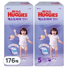 HUGGIES 好奇 2025 Max Dry 褲型紙尿褲 女寶寶用 特大號, 176張, 5階段