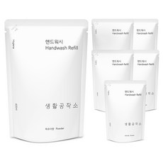 Saengong 生活工作所 泡沫慕斯洗手液補充包 爽身粉香, 6包, 400ml