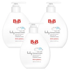 B&B 嬰兒洗髮沐浴露, 200ml, 3個