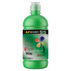 AP. 普思 專家廣告顏料 螢光綠色, 500ml, 1色