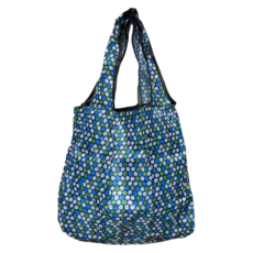 手腕型立體環保購物袋 25g, 藍綠白小花, 1個