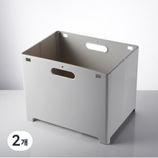 러브트리스 욕실 세탁실 벽걸이 접이식 수납 박스 소형 7.7L, 그레이, 2개