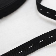 COTS鈕扣孔橡膠帶 20mm, 黑色的, 1個