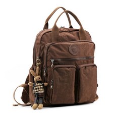 BOBO 博卜 女款 Norton 後背包 + 兔子鑰匙圈組, 背包 棕色 + 鑰匙圈 款式隨機