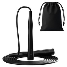 포포팬시 슬림 에어무브 줄넘기 + 파우치백, 블랙(줄넘기), 1세트